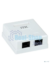 Настенная информационная розетка RJ45 8P8C, кат.5Е UTP, 2-порта, белая 
