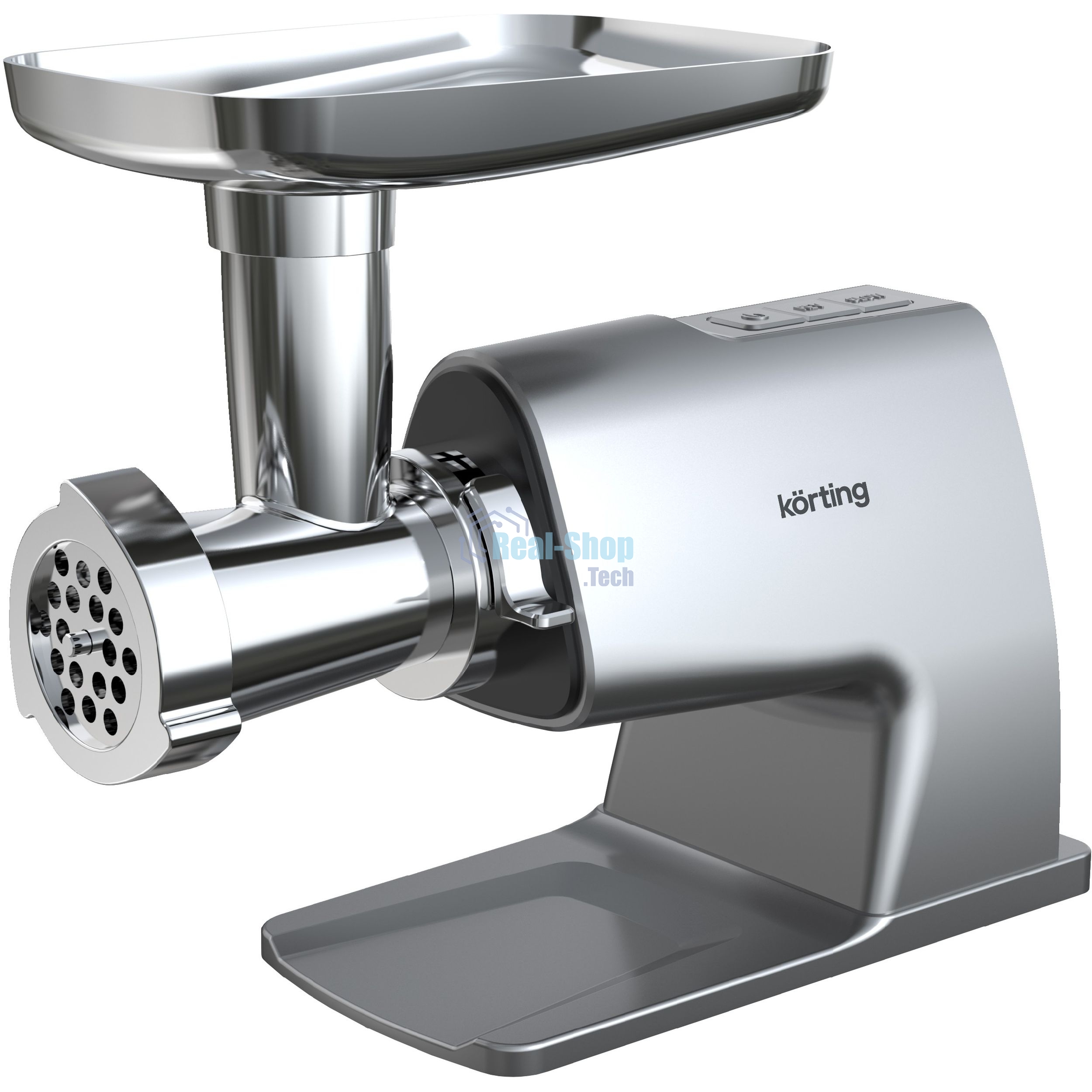 Мясорубка электрическая Korting, мощность 2500 Вт, 8 насадок, производительность 3.5 кг/мин, защита от перегрева, реверс, серебристый