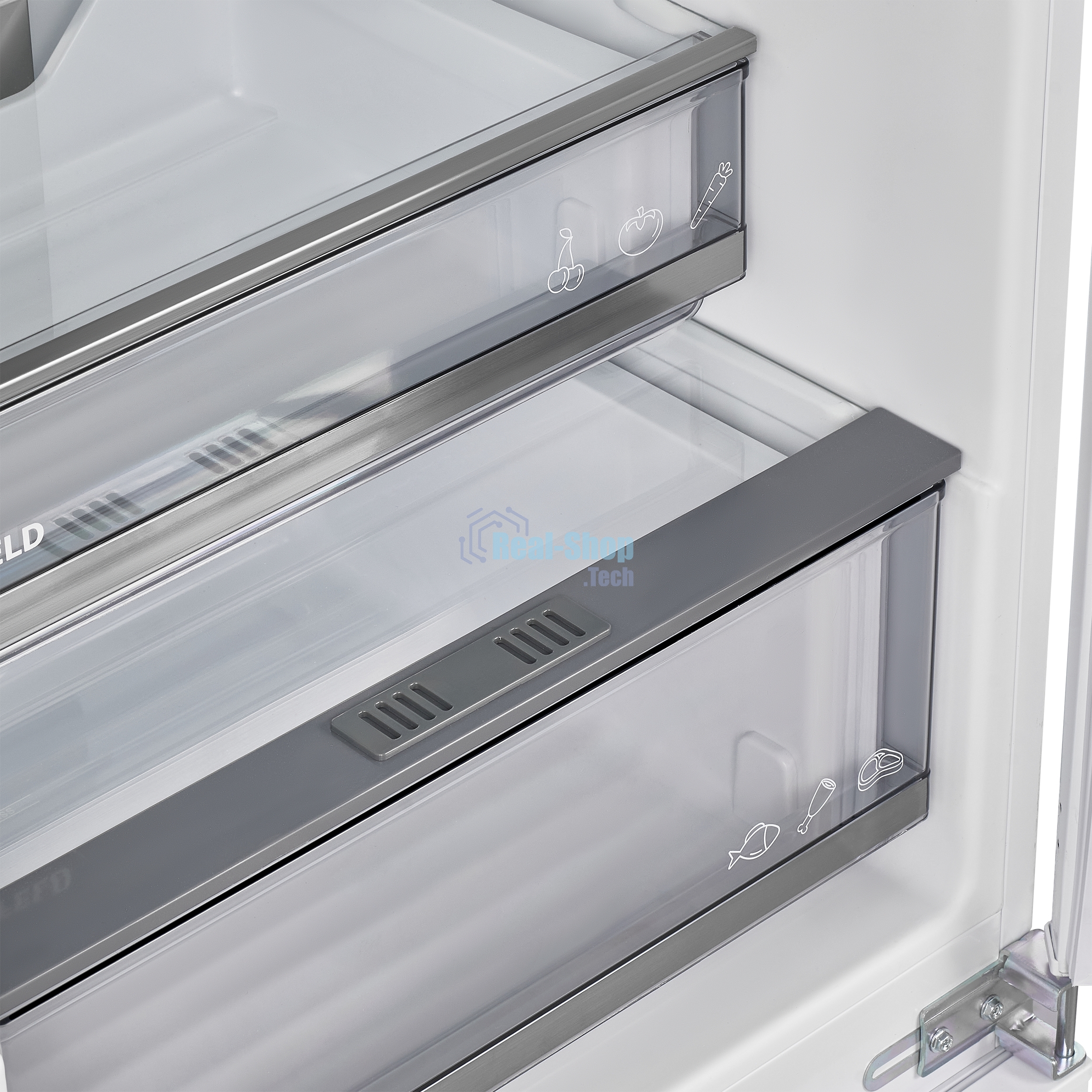 Встраиваемый холодильник Maunfeld MBF177NFFWGR Inverter белый двухкамерный 194/57 л морозилка снизу, NoFrost