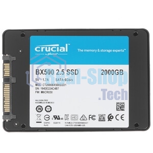 Накопитель SSD Crucial BX500, 2Tb, SATA III, 2.5