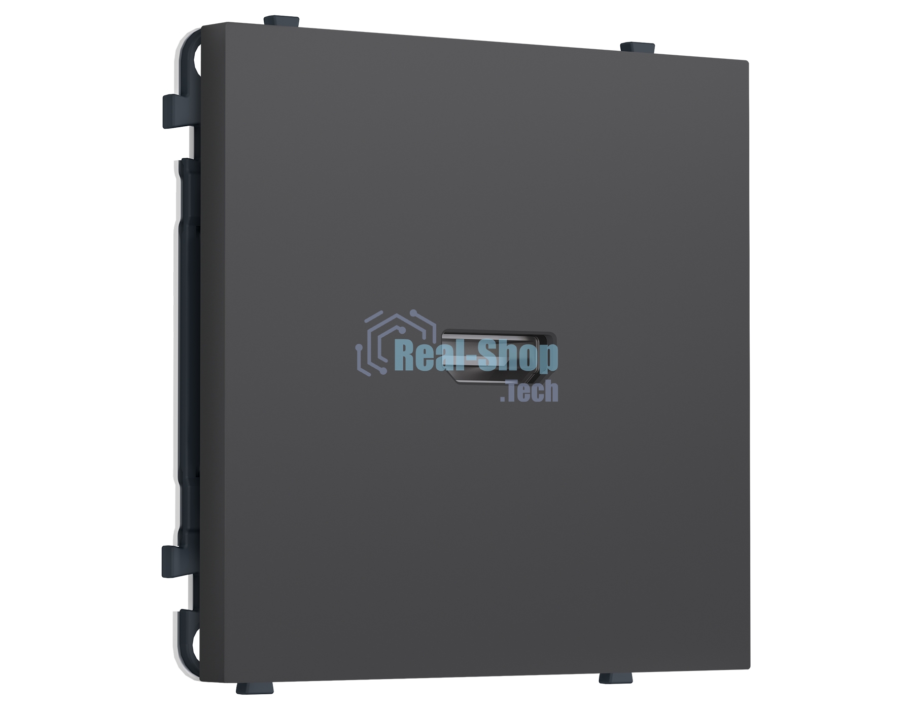Комплект механизма розетки HDMI 2.1 SIGMA Графит Мягкое касание 30V/900MS 4K-120HZ 8K-60Hz QUANT PRO (SP9140, PR223)