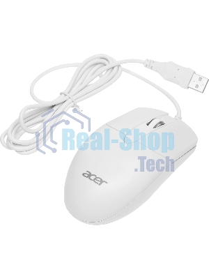 Мышь проводная Acer OMW300 белый, 1200 dpi, USB, кнопки - 3