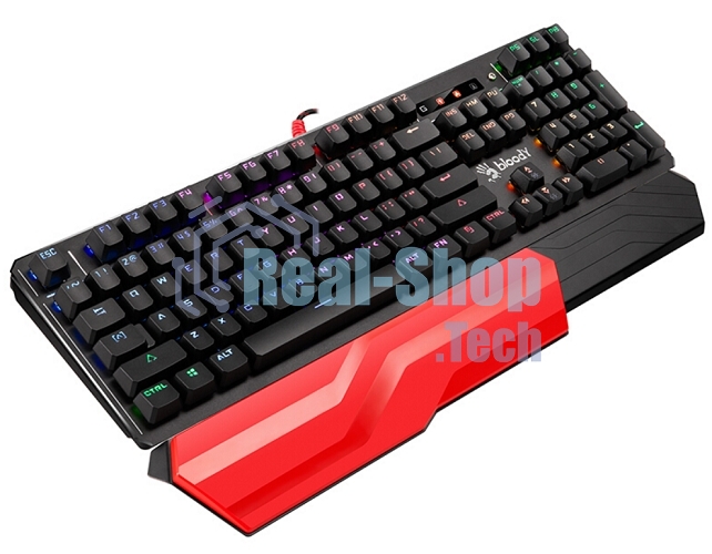 Клавиатура проводная A4 B975 механическая черный USB Gamer LED (подставка для запястий)
