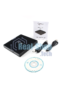 Оптический привод внешний с интерфейсом USB Gembird DVD-USB-02 пластик, черный