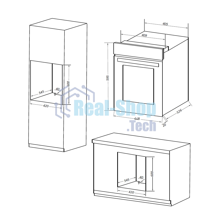 Шкаф духовой электрический Maunfeld EOEC516W, встраиваемый