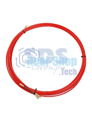 Протяжка кабельная Rexant (мини УЗК в бухте), стеклопруток, d=3,5 мм, 7 м красная