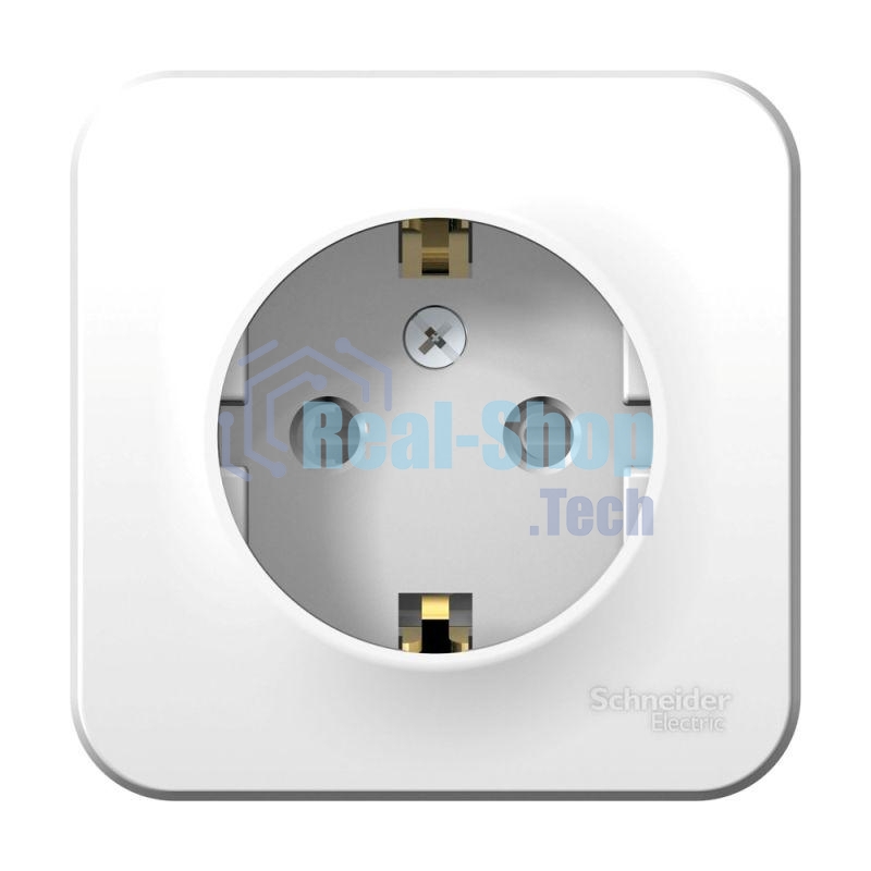 Розетка ОП Blanca 16А 250В защ. шторки с заземл. изол. пласт. бел. SchE BLNRA011111