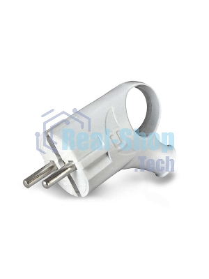 Вилка электрич. с заземл. угл. с ушком бел. 16А 250В (еврослот) UNIVersal А112