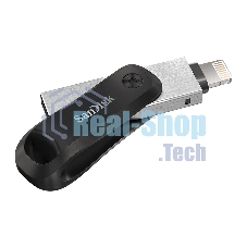 Флешка USB Sandisk IX60N iXpand GO (SDIX60N-128G-GN6NE), 128Gb, USB 3.0/Lightning, R/W 150/70, черный/серебристый