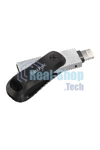 Флешка USB Sandisk IX60N iXpand GO (SDIX60N-128G-GN6NE), 128Gb, USB 3.0/Lightning, R/W 150/70, черный/серебристый