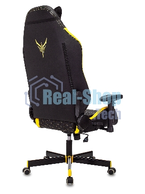 Кресло Knight Neon черный/желтый, экокожа, 120 кг, механизм качания