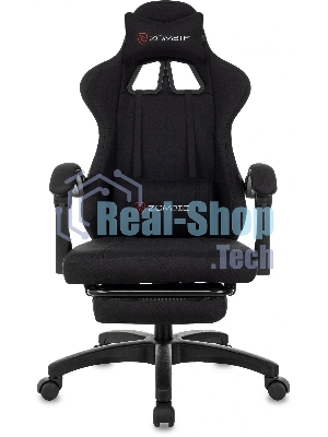 Кресло Zombie Weaver черный, ткань, подголовник, подставка для ног