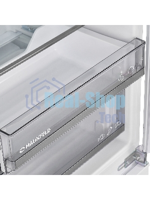 Встраиваемый холодильник Maunfeld MBF177NFFWGR Inverter белый двухкамерный 194/57 л морозилка снизу, NoFrost