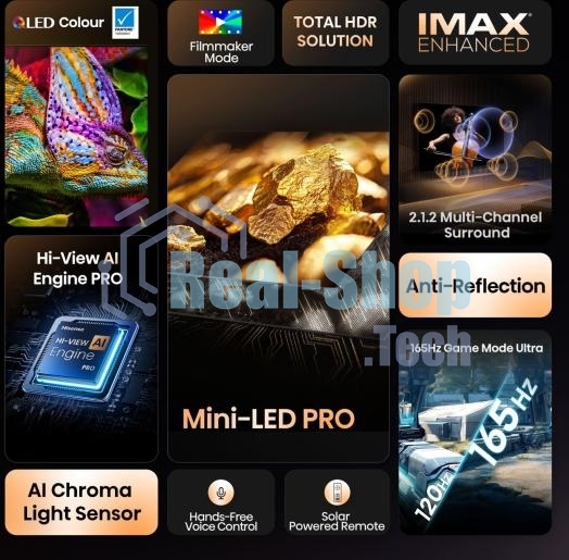 Телевизор Hisense 75'' 75U7Q PRO черный Mini LED UHD 144Hz Smart TV