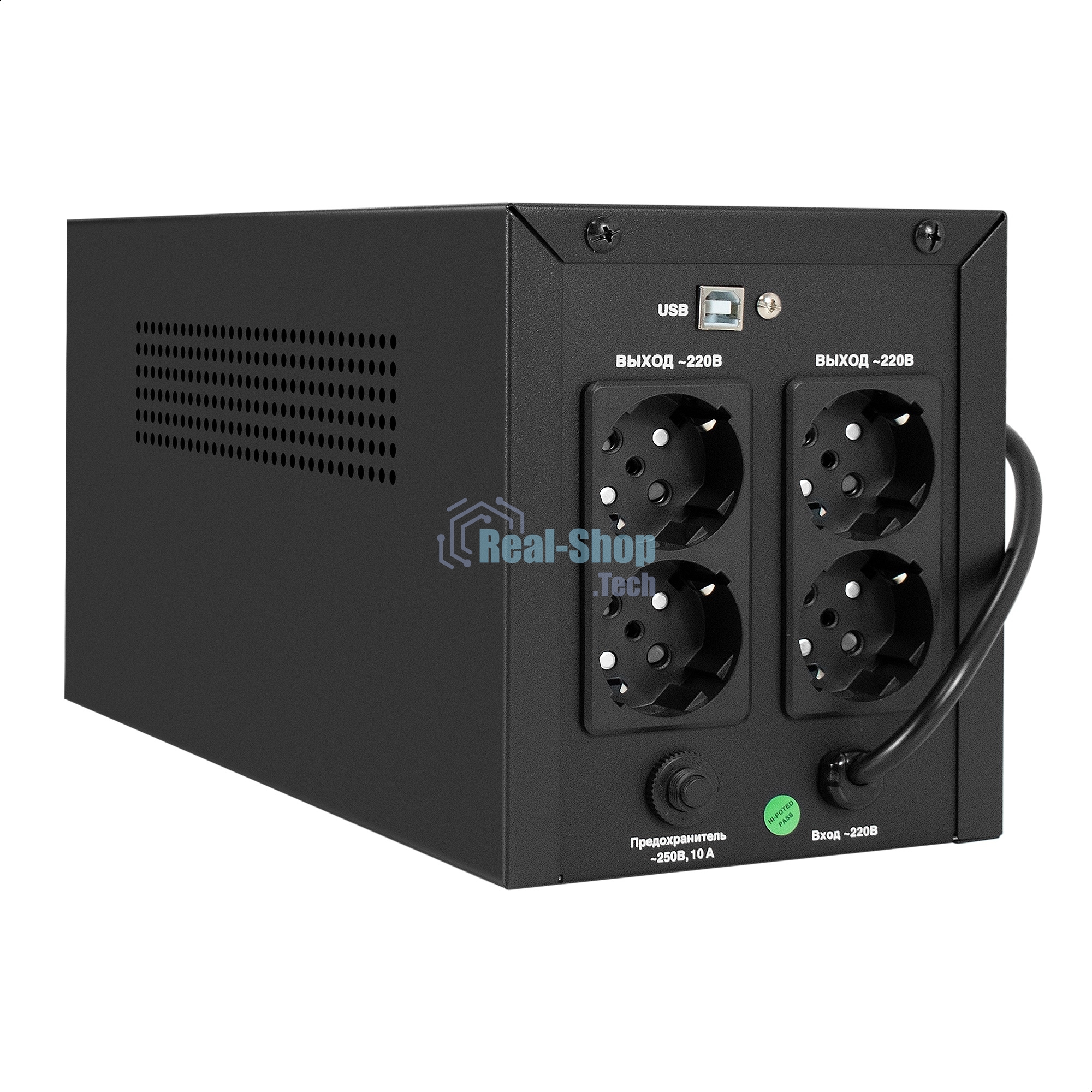 Источник бесперебойного питания ExeGate SpecialPro UNB-1000.LED.AVR.4SH.USB (1000VA/700W,LED, AVR, 4*Schuko, USB, батарея 12V 7.2Ah - 2 шт., металлический корпус, Black)