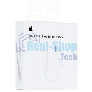Переходник Apple A2049 MW2Q3FE/A Jack 3.5 (f)-USB Type-C (m) 0.1м белый