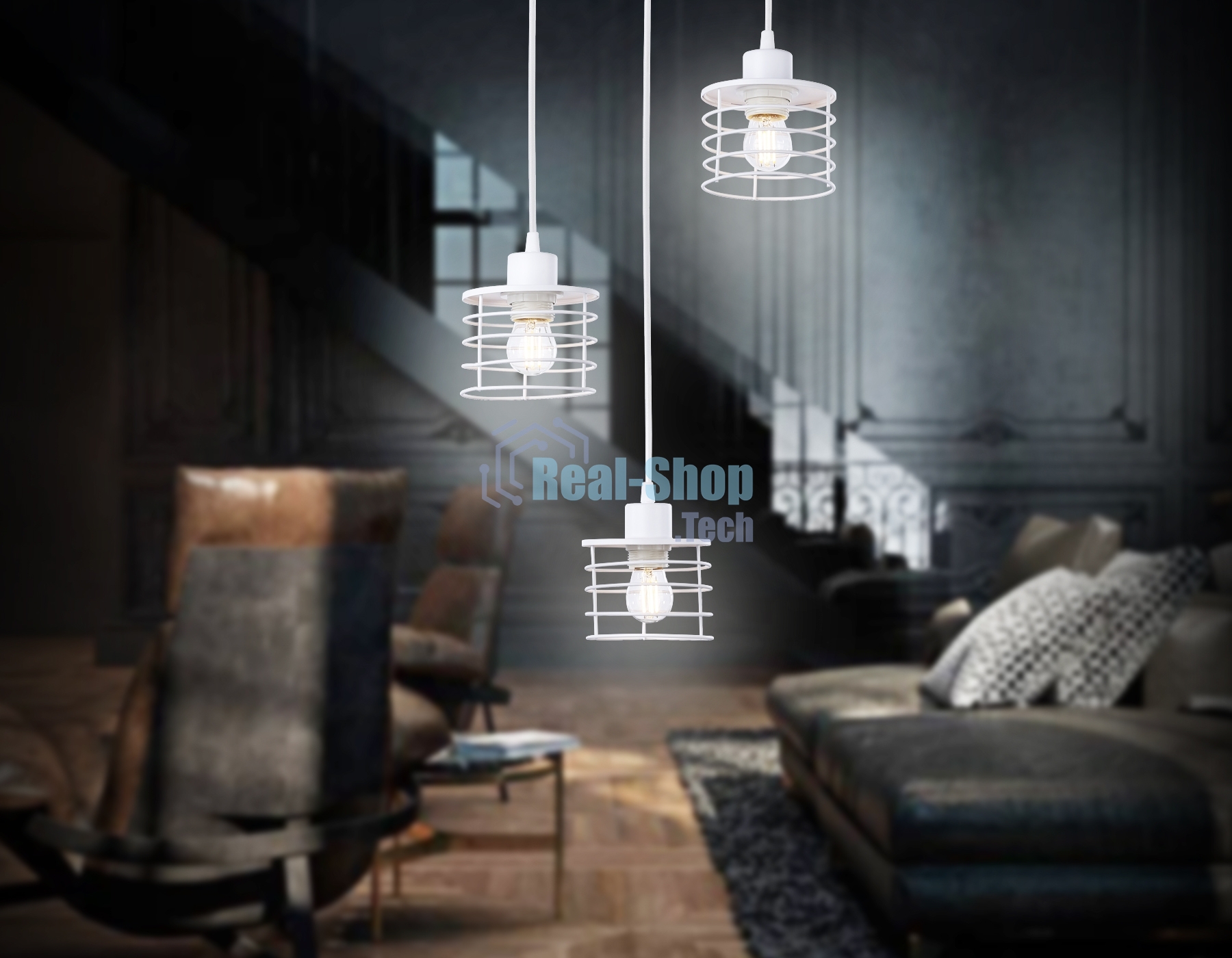 Светильник Ambrella light TR8078/3 WH белый E27*3 max 40W D372*1170