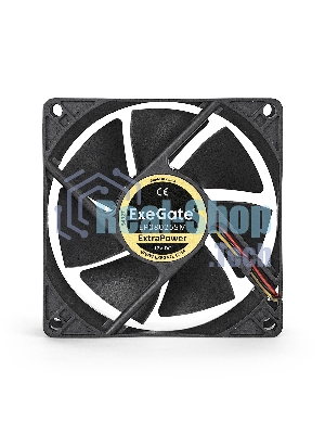 Вентилятор для корпуса ExeGate ExtraPower EP08025SM черный, 80 мм, 2500 об/мин, 25.5 дБ, 2 pin