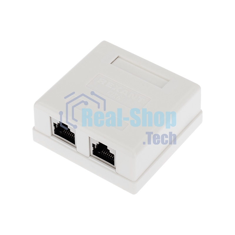 Рoзетка компьютерная внешняя Rexant 2-порта RJ-45 (8P8C), FTP экранированная, категория 6