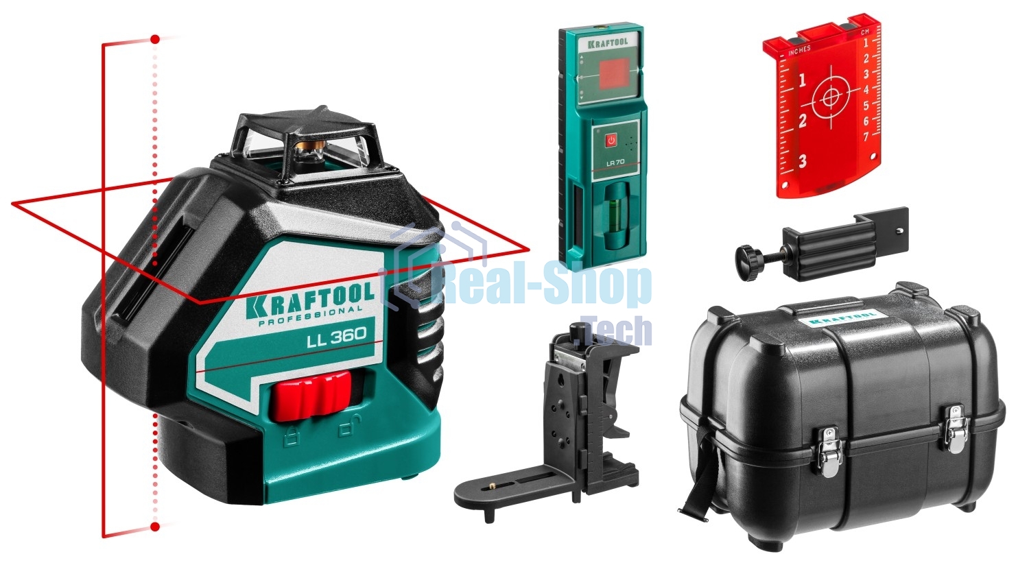 Уровни лазерные KRAFTOOL 34645-4 ''ll360-4'' 360 градусов 20м/70м детектор