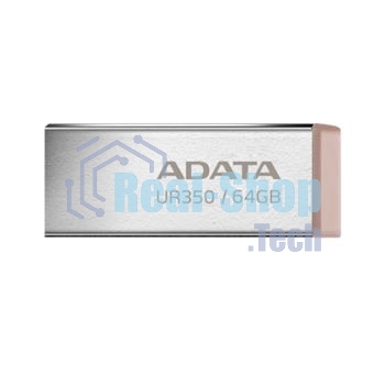Флешка USB ADATA UR350 (UR350-64G-RSR/BG), 64Gb, USB 3.2, R/W 100/15, серебристый/коричневый