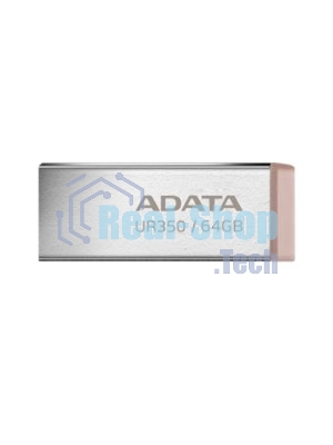 Флешка USB ADATA UR350 (UR350-64G-RSR/BG), 64Gb, USB 3.2, R/W 100/15, серебристый/коричневый