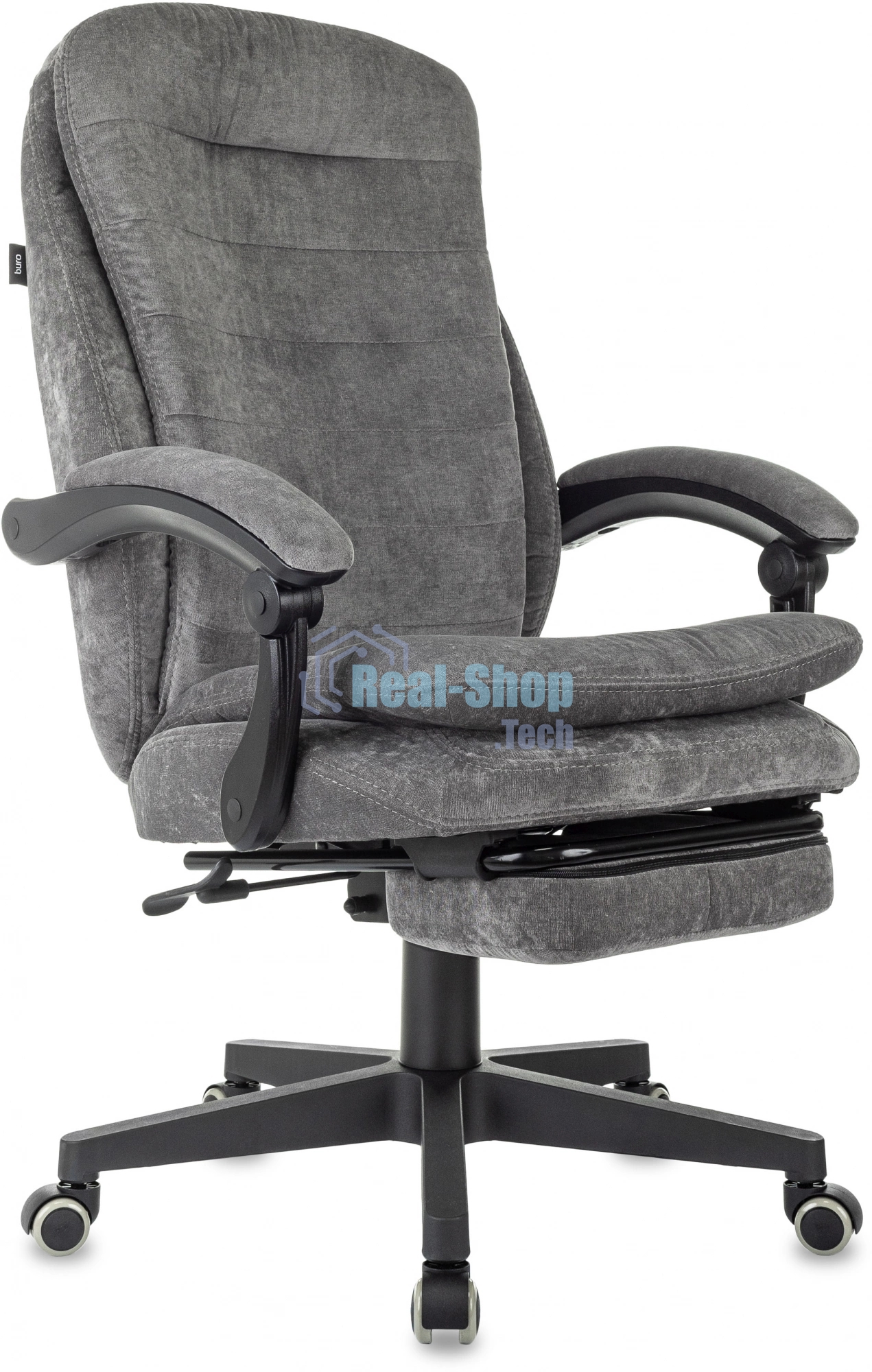 Кресло руководителя Бюрократ T-9950MSG-F Fabric серый Light-19, крестов. пластик, подст. для ног