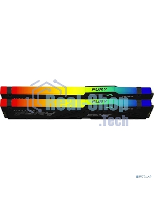 Оперативная память Kingston Fury Beast, DDR5, 64Gb (2x32Gb), 6000MHz, CL30, DIMM, с радиатором, RGb, черный