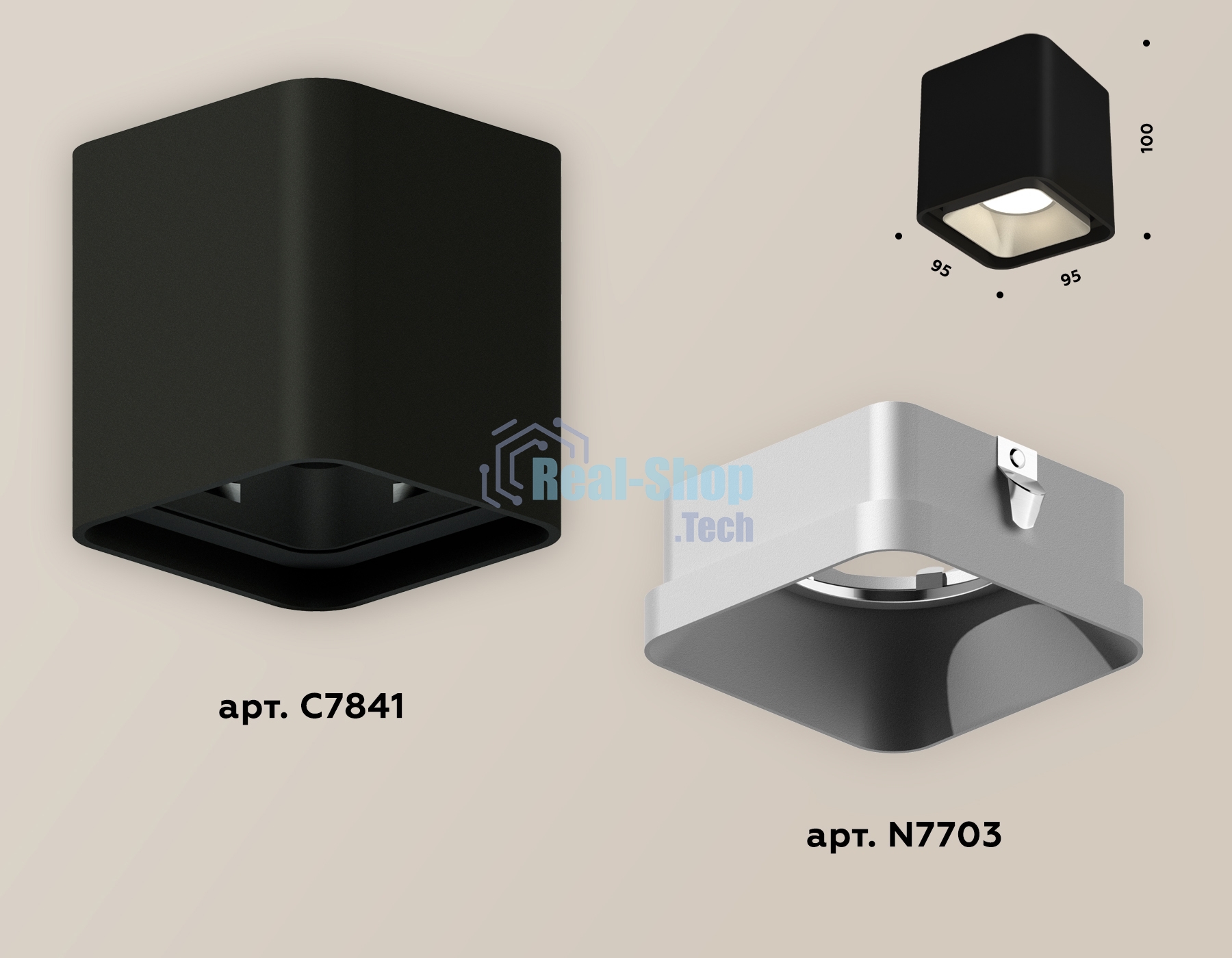Светильник Ambrella Light XS7841003 SBK/SSL черный песок/серебро песок MR16 GU5.3 (C7841, N7703)