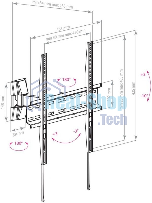 Кронштейн для телевизора Arm Media LCD-413 черный 26