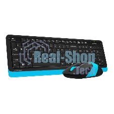 Комплект клавиатура + мышь A4 Fstyler FG1010 клав:черный/синий мышь:черный/синий USB беспроводная Multimedia