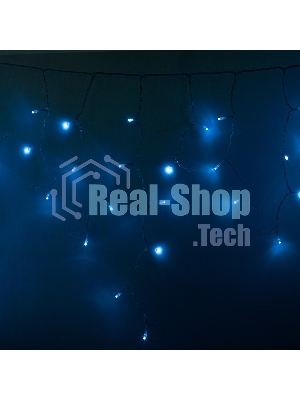 Гирлянда Neon-night Айсикл (бахрома) светодиодный, 2,4 х 0,6 м, прозрачный провод, 230 В, диоды синие, 88 LED