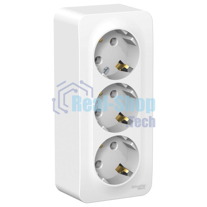 Розетка 3-м ОП Blanca 16А 250В без шторок с заземл. изол. пласт. бел. SchE BLNRA010311