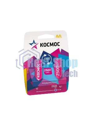 Аккумулятор R6 NI-MN 2500 мАч BP-2 Космос KOCR6NIMH2500MAH2BL (ЦЕНА за 1 аккум., в блистере - 2 шт.)