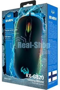 Мышь проводная SVEN RX-G820 черный, 4800 dpi, USB, кнопки - 6