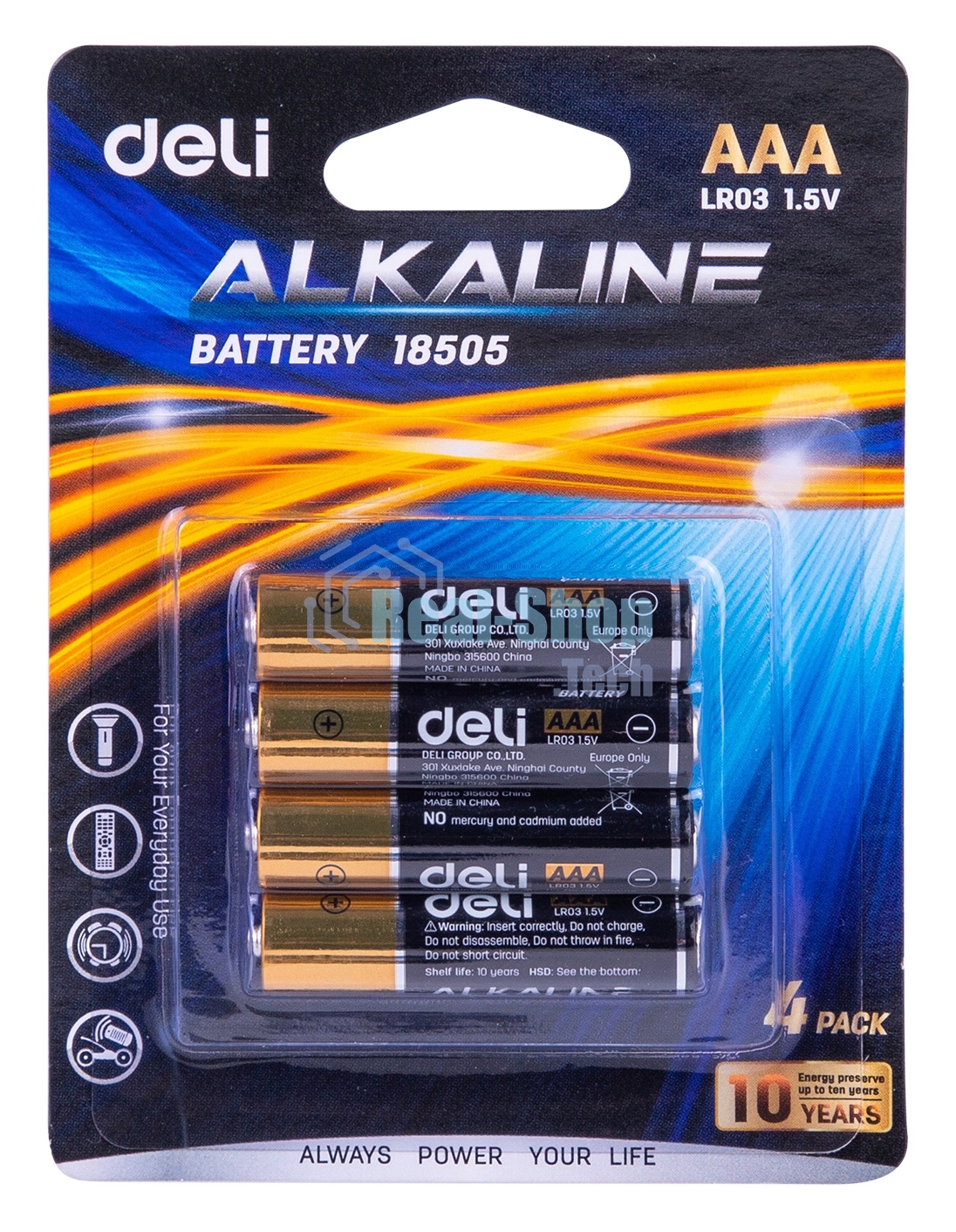 Батарея Deli E18505 AAA (4шт) блистер