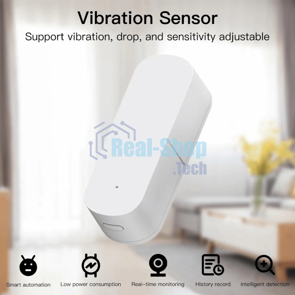 Датчик вибрации MOES Vibration Sensor ZSS-Z-VBR, Zigbee, AAA 2шт х 1.5 V