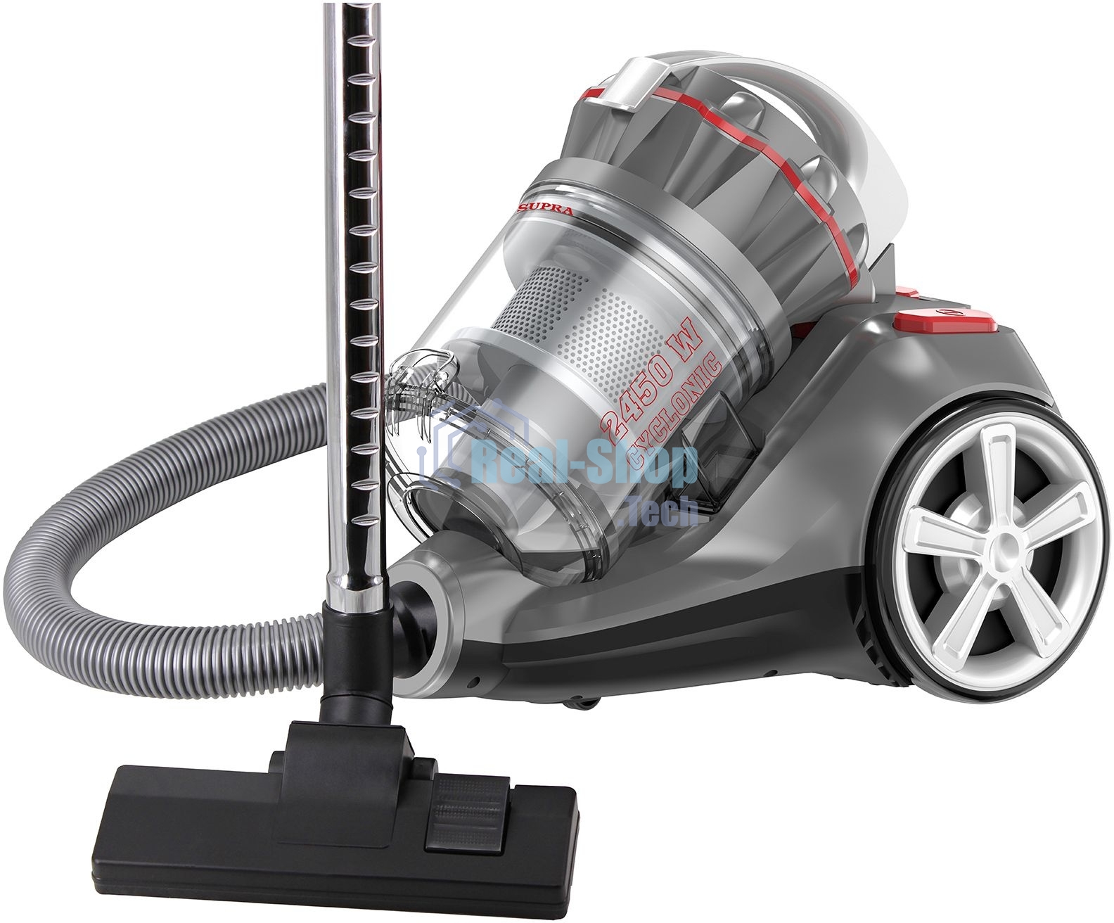 Пылесос SUPRA VCS-2525 серый/черный, 420/2450 Вт, уборка сухая, пылесборник контейнер 3.5 л