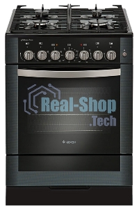 Плита комбинированная Gefest ПГЭ 6502-02 0044 черный, конфорок 4 газовых, духовка 55 л, 60 см x 85 см x 60 см