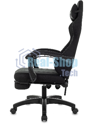 Кресло Zombie Weaver черный, ткань, подголовник, подставка для ног