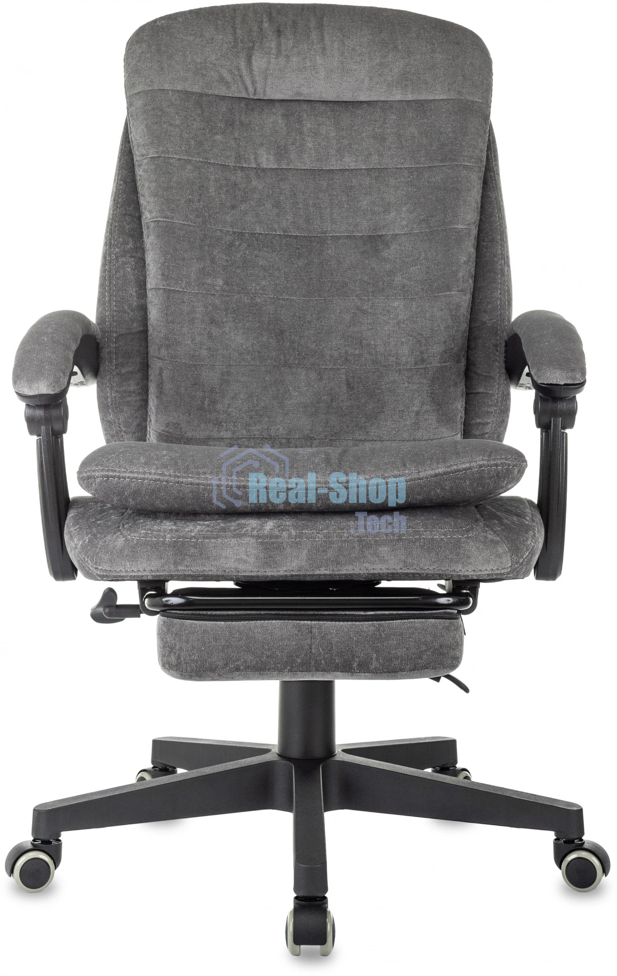 Кресло руководителя Бюрократ T-9950MSG-F Fabric серый Light-19, крестов. пластик, подст. для ног