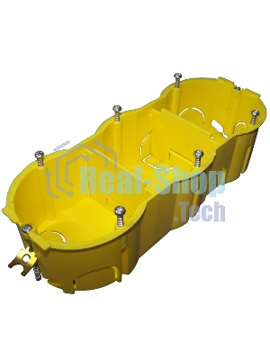 Подрозеточная коробка в стену для суппорта 45х135, желтая