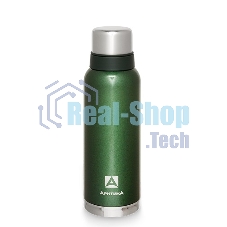 Термос Арктика 106-1200 зеленый, узкое горло 1,2 л, американский дизайн, антивандальное покрытие, две чашки, холод/тепло 32 ч