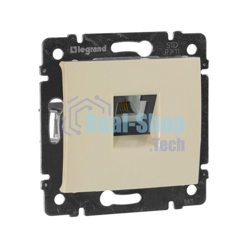 Розетка телефонная Valena RJ11 4 контакта 1 коннектор (слоновая кость) Legrand 774338