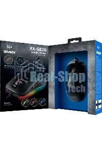 Мышь проводная SVEN RX-G820 черный, 4800 dpi, USB, кнопки - 6