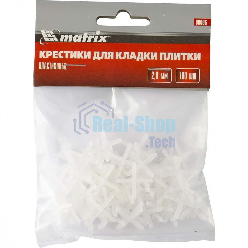 Крестики Matrix, 2,0 мм, для кладки плитки, 100 шт.