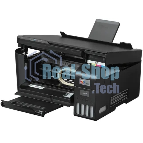 МФУ струйное Epson EcoTank L3210 (C11CJ68506/C11CJ68403/C11CJ68405/C11CJ68501/C11CJ68517), A4, цветной, печ. до 10 стр/мин. (ч/б) до 5 стр/мин. (цвет), 1440 x 5760 dpi (печать) 600x1200dpi (скан.), USB