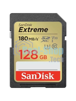 Флеш карта SD 128Gb SanDisk SDXC Class 10 V30 UHS-I U3 Extreme 180MB/s