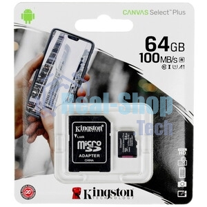 Флеш карта Kingston Canvas Select Plus microSDXC 64Gb C10 SDCS3/64Gb