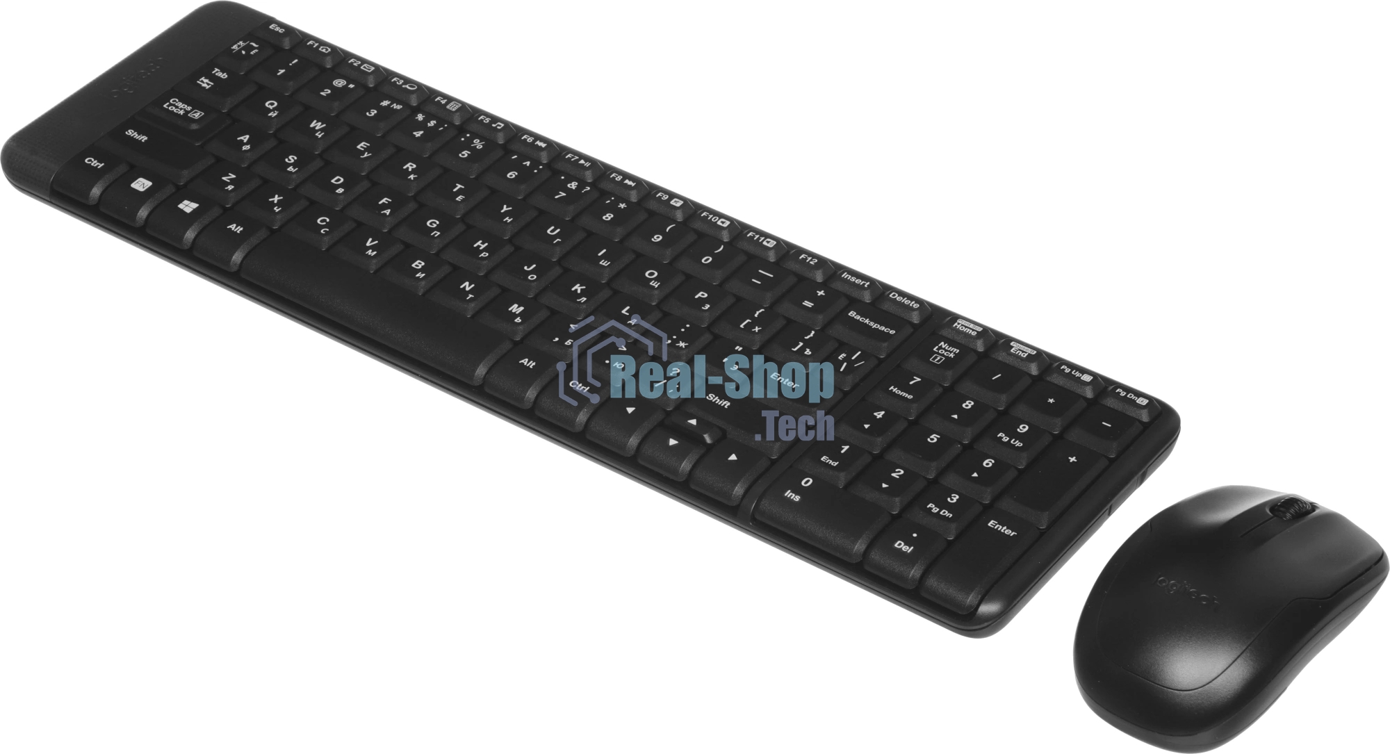 Комплект клавиатура+мышь Logitech MK220 беспроводной, USB, 1000 DPI, чёрный
